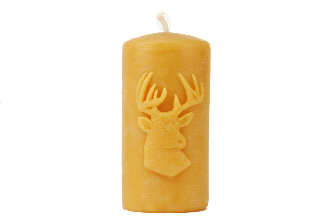 Pure Beeswax Candle Large Deer Head